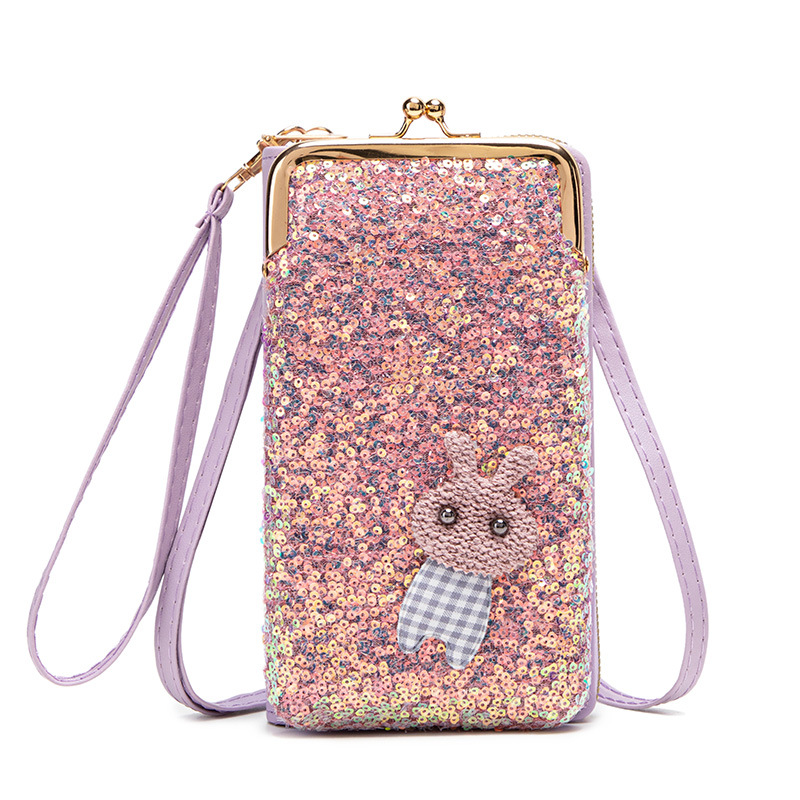 Elegant Sequined Mini Square Handbag Crossbody Clutch - Image 3