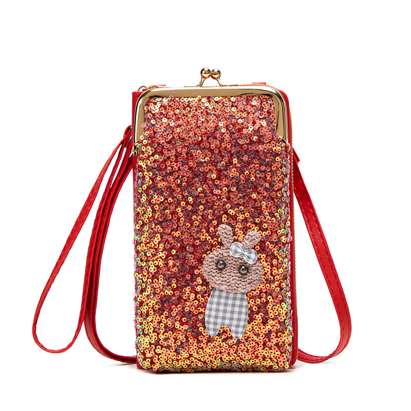 Elegant Sequined Mini Square Handbag Crossbody Clutch - Image 4