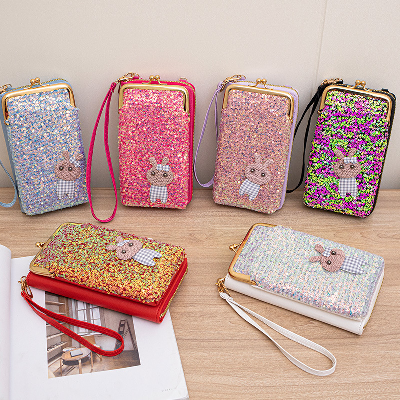 Elegant Sequined Mini Square Handbag Crossbody Clutch