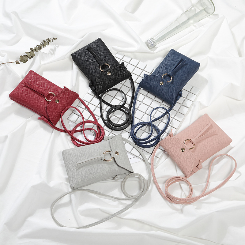 Women's Mini Square Crossbody Shoulder Bag PU Solid Color