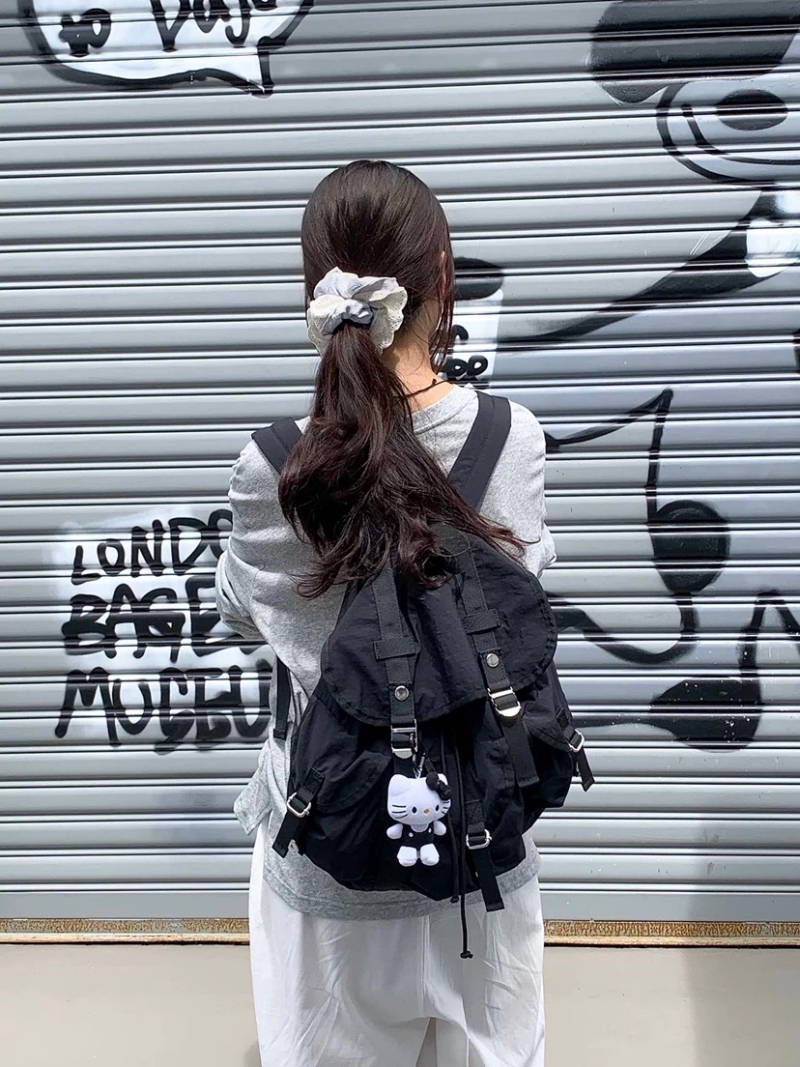 NO MORE Korean Niche Design Large Capacity Nylon Lightweight Backpack - Image 3
